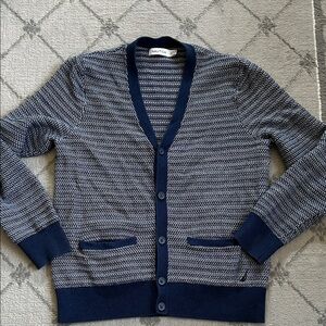 Nautica Men's Navy Blue Cardigan Sweater
